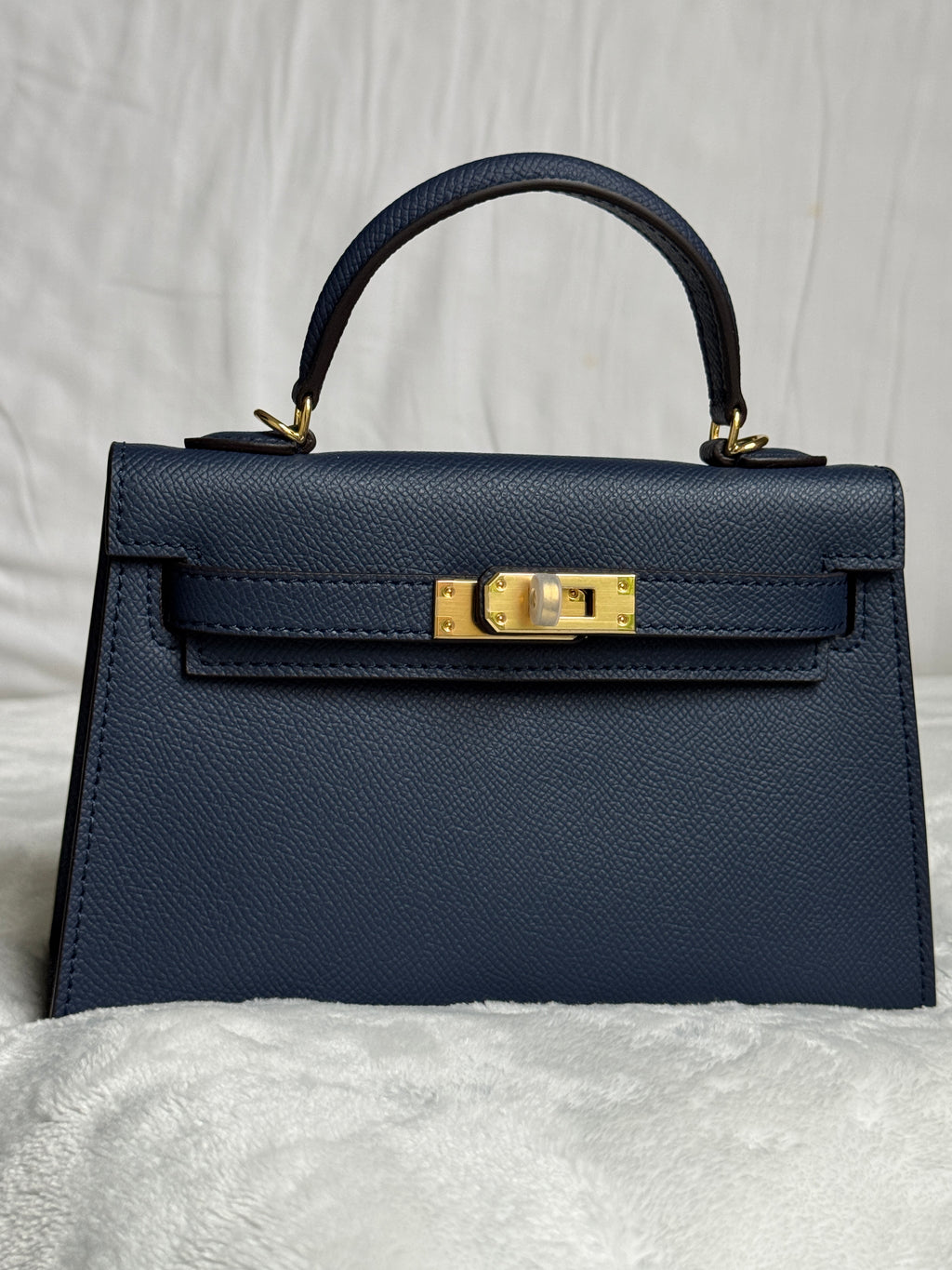 Mini Top Handle Crossbody Bag/ navy blue