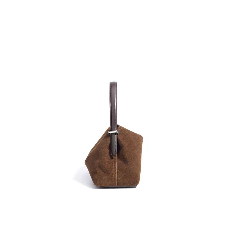 Sienna Suede Shoulder Bag – Espresso Brown