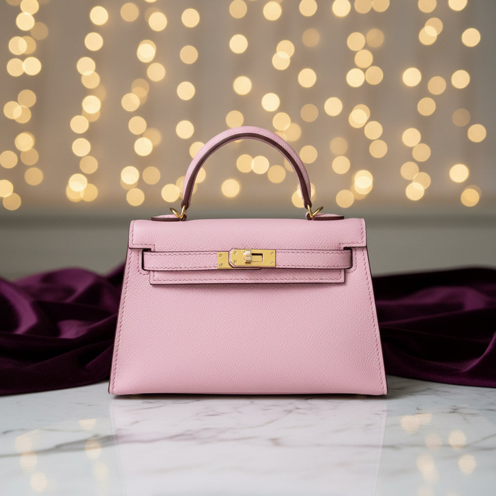 Mini Top Handle Crossbody Bag/ pink