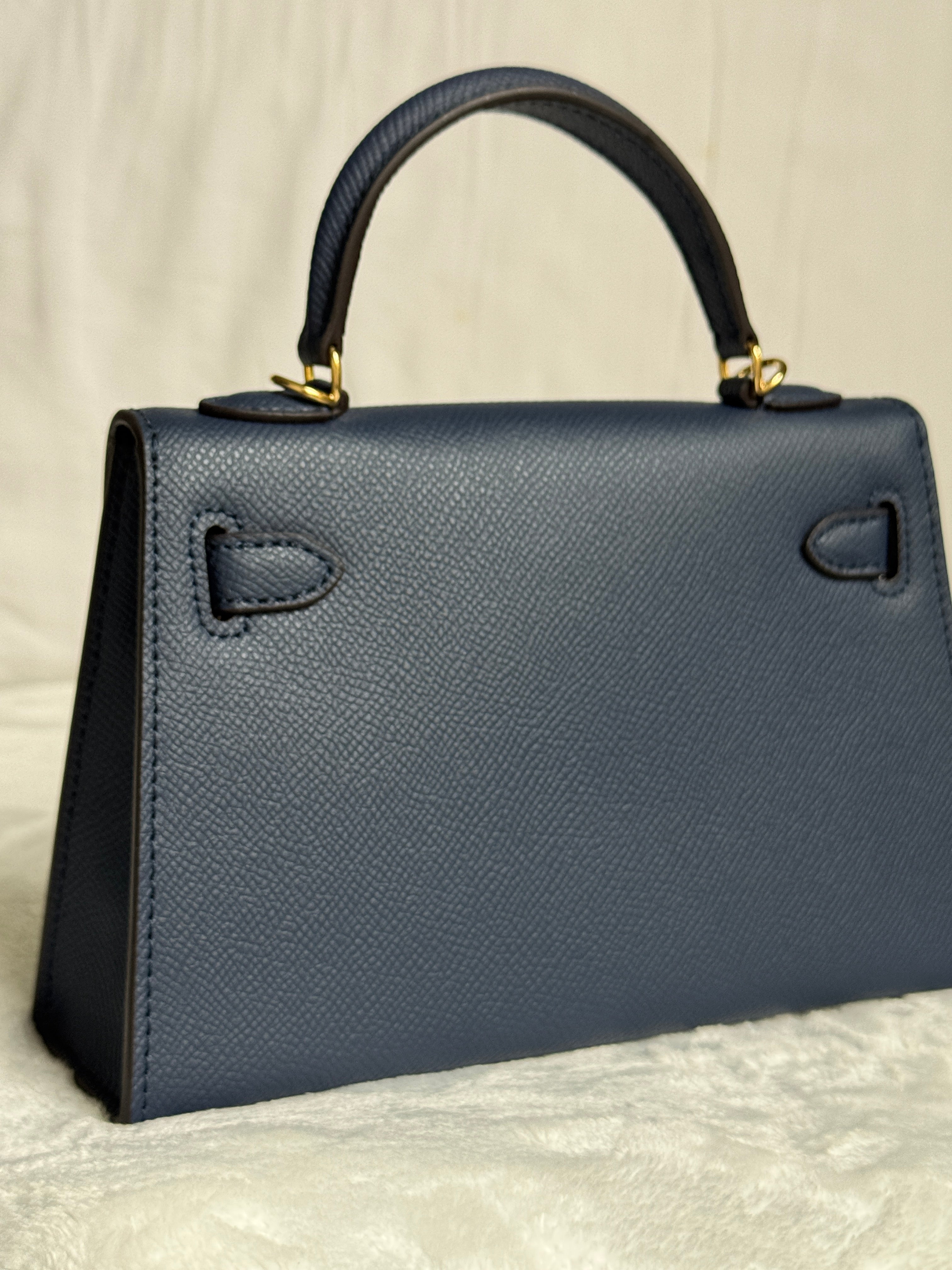 Mini Top Handle Crossbody Bag/ navy blue