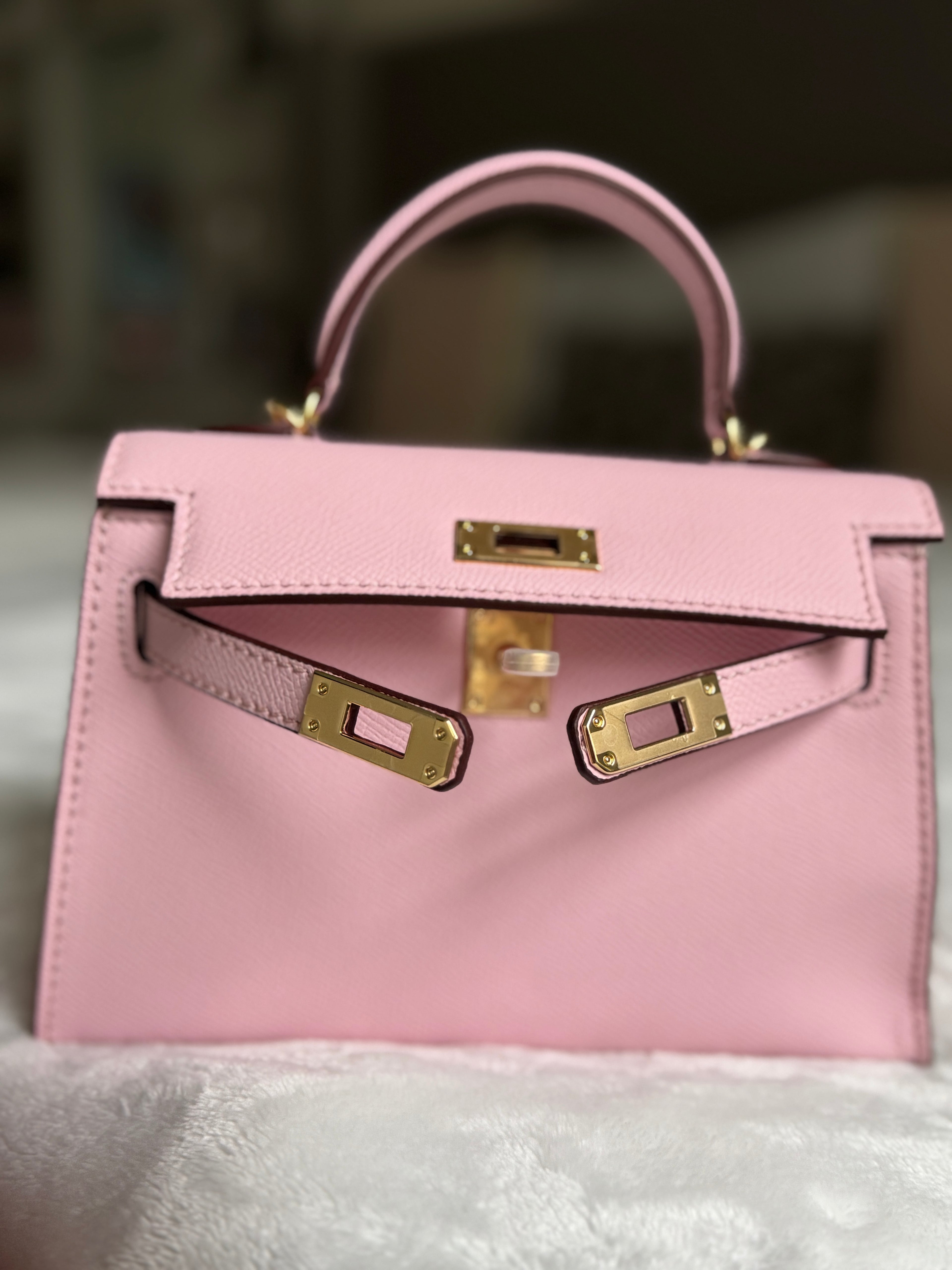 Mini Top Handle Crossbody Bag/ pink