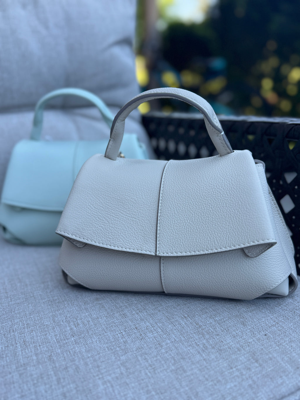 Luna Mini Top Handle Bag – Pearl Gray