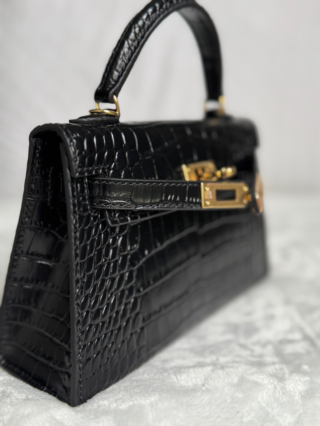 Mini Top Handle Crossbody Bag/black