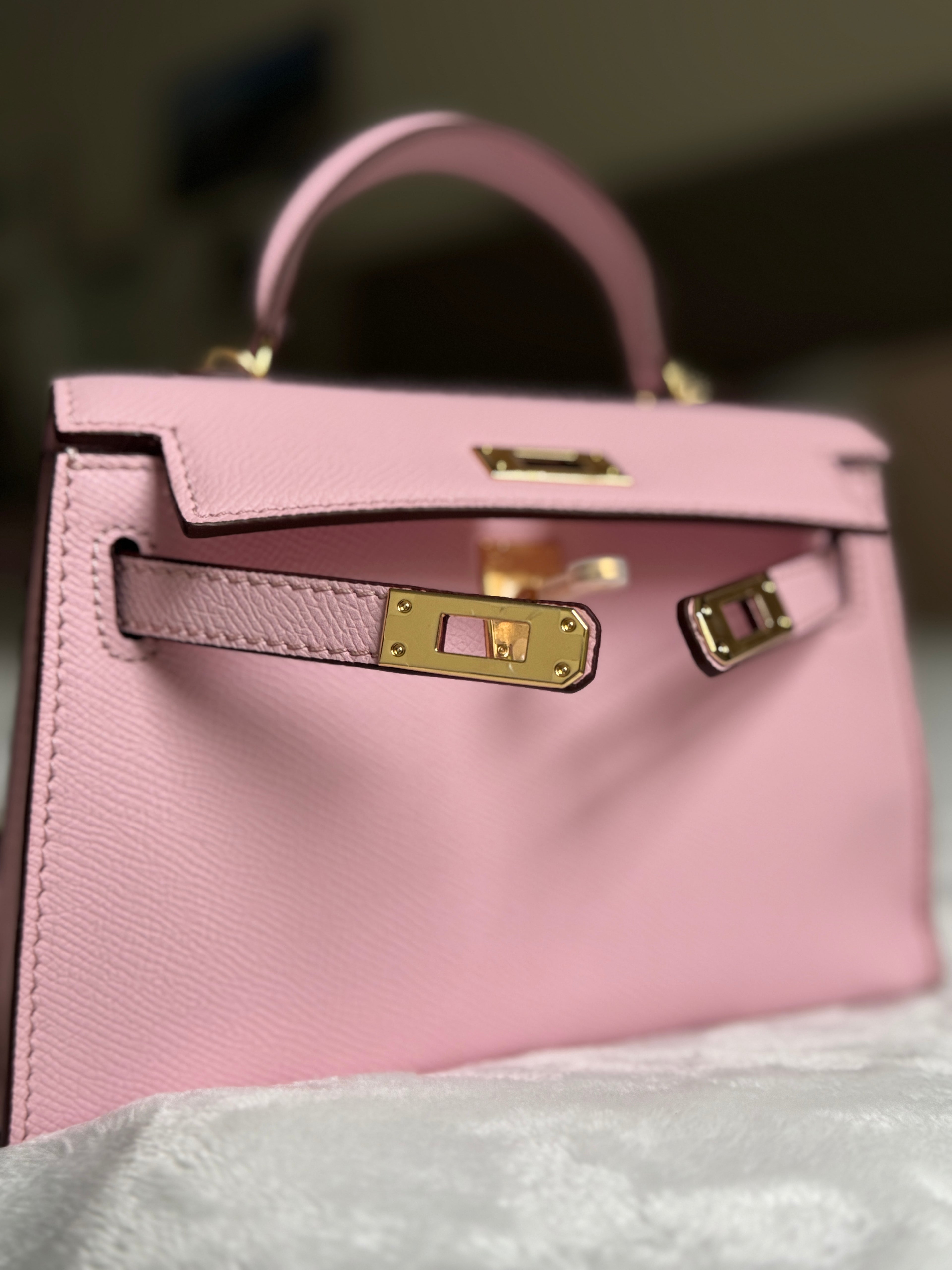 Mini Top Handle Crossbody Bag/ pink